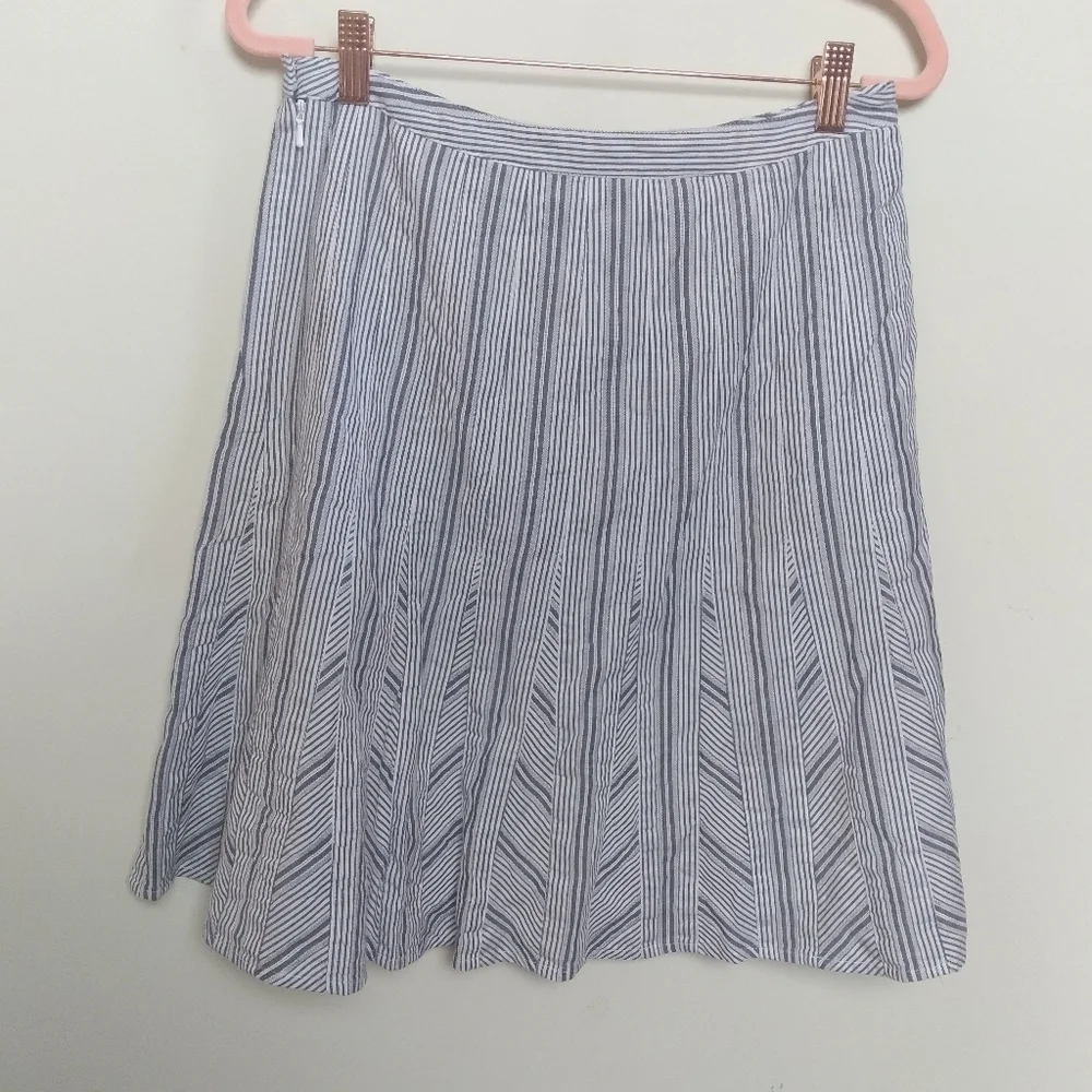 Talbots Vintage Striped Cotton A Line Knee Length Skirt Size 6 Petite